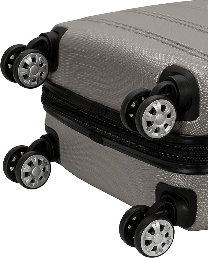 Rockland Melbourne Hardside Expandable Spinner Wheel Luggage, Carry-On 20", Silver