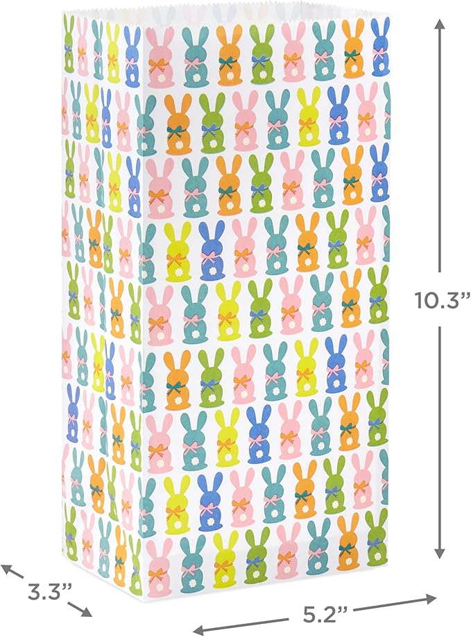 Hallmark Easter Bunny Party Favor and Wrapped Treat Bags (30 Ct. with 60 Stickers) for Easter Baskets, Kids, Sunday School