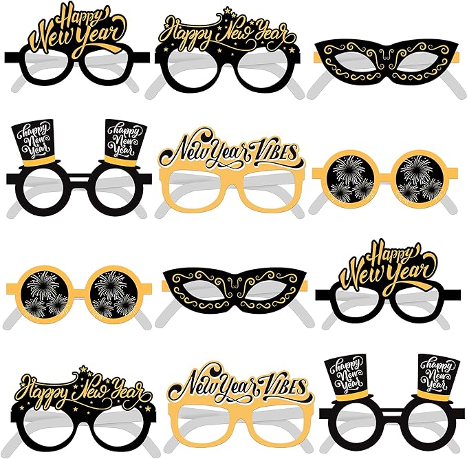 KatchOn, 2026 Glasses New Years Eve - Pack of 12 | New Years Eve Party Supplies 2026 | New Years Eve Glasses for NYE Party Favors 2026, Happy New Years Decorations 2026 | NYE Decorations 2026