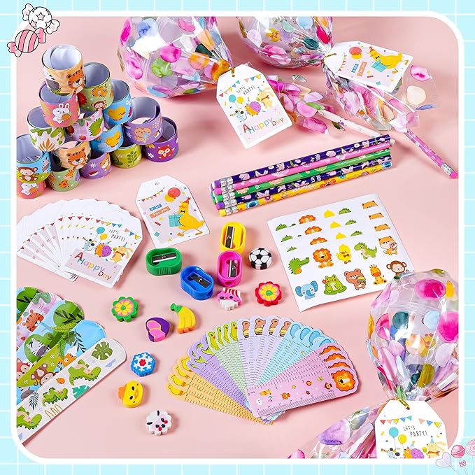 24 Pack Non-Candy Giant Lollipop Birthday Goodie Bags for Classroom Rewards Class Prizes Exchange Party Supplies