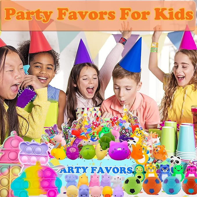YOAUSHY 124 Pcs Party Favors for Kids 4-8, Prizes Box Toys for Kids Classroom, Treasure Box Toys for Classroom, Treasure Chest, Pinata Fillers Goodie Bag Stuffers, Valentines Day Gifts