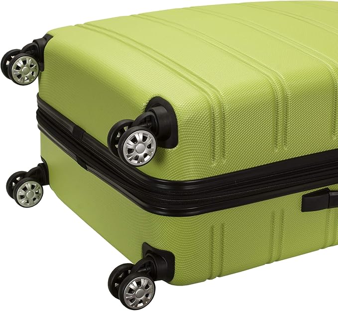 Rockland Melbourne Hardside 3 Piece Expandable Spinner Wheel Luggage Set, (20"/24"/28"), Lime