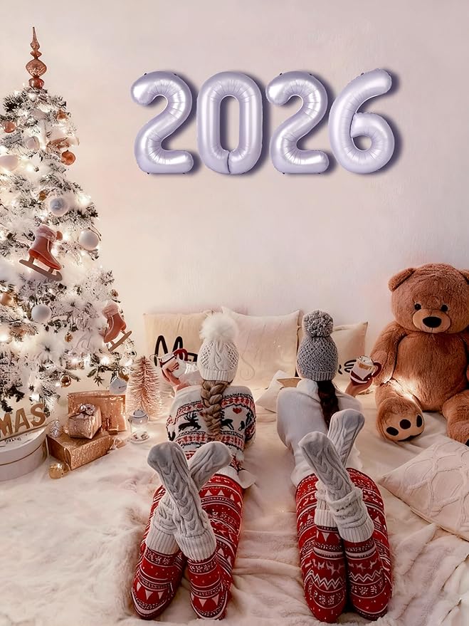 2026 Lilac Balloon Numbers 40 Inch, Nye Decor Party Decorations Happy New Year, Class of 2026 Decorations Party Supplies