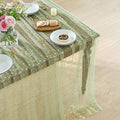 Horaldaily Sage Green Gold Sparkling Star Gauze Tablecloth 60x120 Inch Rectangular, Golden Star Sequin Glitter Metallic Foil, Sheer Tulle Cheesecloth for Wedding Baby Shower Party