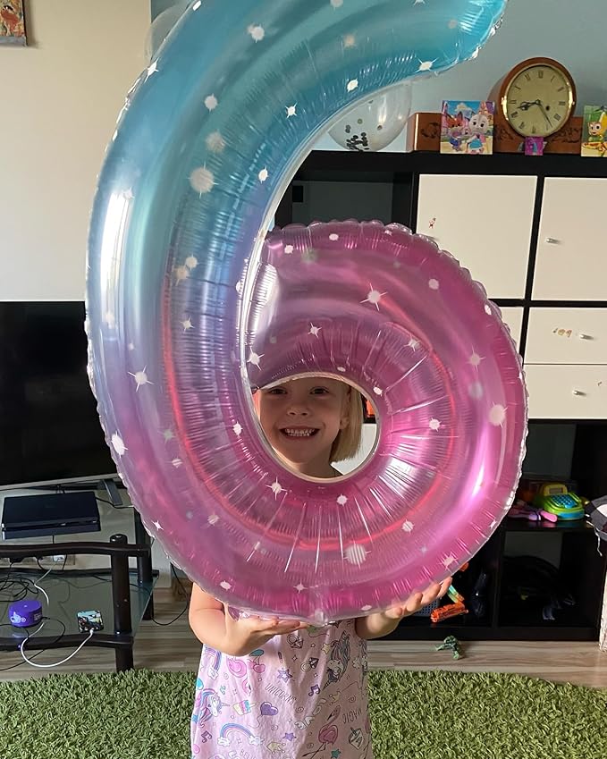 Starry Sky 5 Balloon, Number Balloons 40 Inch, 5th Birthday Balloon Decorations, Starry Sky Party Supplies, 5 Number Balloons, Number 5 Balloon