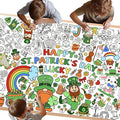 St. Patrick's Day Coloring Poster, 32 x 71 Inch Versatile Paper Coloring Tablecloth, St Pattys Day Crafts, Party Decorations