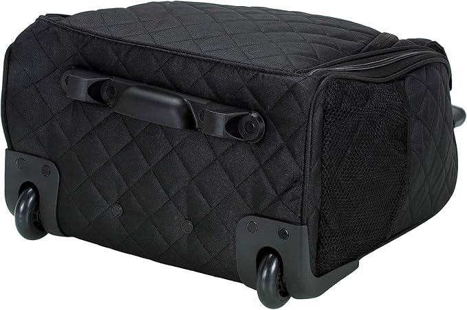 Rockland Melrose Upright Wheeled Underseater Carry-On Luggage, Black
