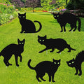 Halloween Decorations Outdoor Yard Signs,6Pcs Flordeluna Black Cat Halloween Yard Signs with Stakes, Scary Silhouette with Glow in Dark Eyes for Outdoor Yard Lawn Patio Garden Halloween Decor