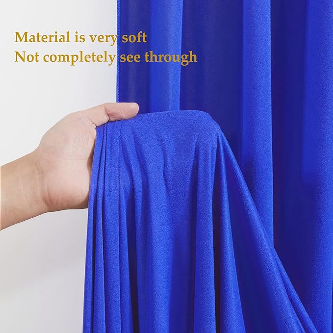 8x10FT Royal Blue Backdrop Curtains for Wedding Parties, Wrinkle Free Polyester Photography Back Drop Drapes for Wedding Baby Shower Birthday Parties Stage Background Stand Decorations 4x10ft,2 Panels