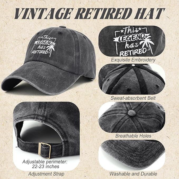JaGely 3 Pcs Retirement Gifts for Men Retirement Party Accessories Retirement Sash Retirement Hat Retired Sunglasses for Men