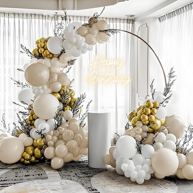 Sand White Latex Balloons 12 Inch 100 Pack Matte Latex Balloons for White Theme Birthday Party Wedding Baby Shower Decorations