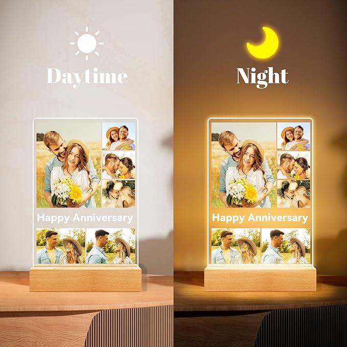 Custom Picture Frames with Photo, Personalized Photo Frame, Customized Gifts for Couple, Personalized Anniversary Birthday Gifts for Women Men Her Him Boyfriend Girlfriend