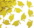 ONLYKXY 100pcs Graduation Cap Table Confetti Decor Glitter Graduation Hat Decoration for High School College Grad Party Decor Chocolate Favor Envelope Decal Scatter Bless Confetti (Gold)