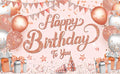 KatchOn, Rose Gold Happy Birthday Banner - XtraLarge 72x44 Inch | Happy Birthday Decorations for Girls, Women | Hbd Banner for Rose Gold Party Decoration