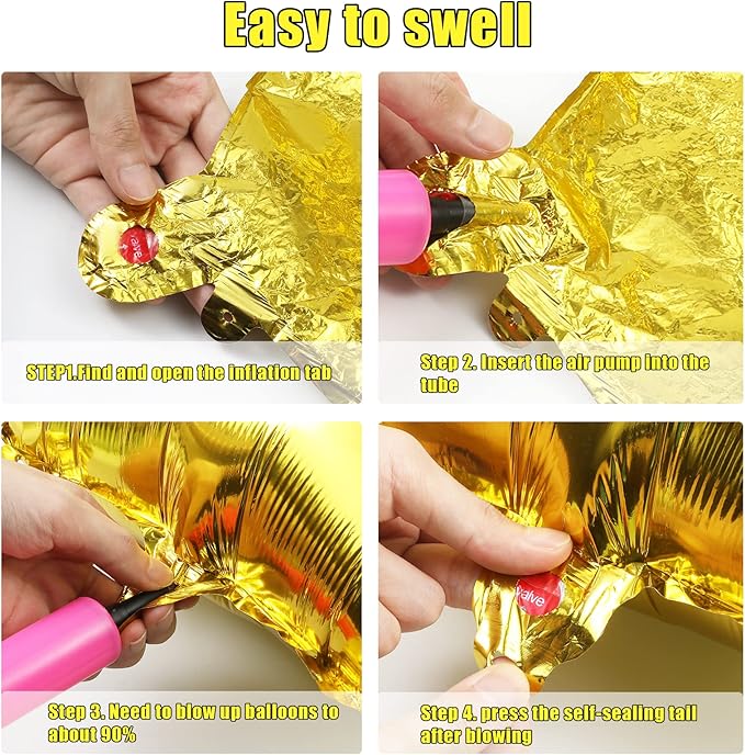 AIEX Gold Number Balloons 28 Inch, Inflatable Large Foil Balloon Number Balloons for Birthday Party Graduation Decorations (1)