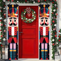 Classic Nutcracker Christmas Door Banner Traditional Toy Soldier Design Festive Holiday Welcome Sign for Front Porch Entryway Outdoor Indoor Home Decor Xmas Theme Seasonal Winter Porch