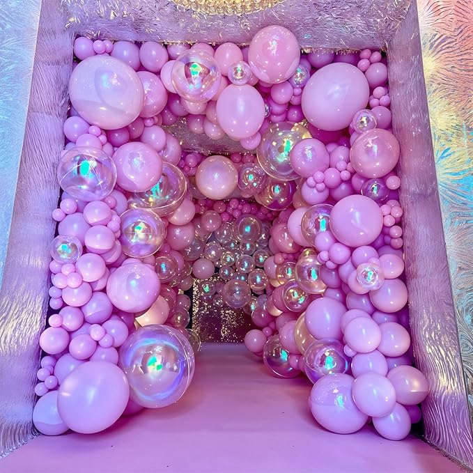 14 Pcs Iridescent Round Foil Balloons 22/15/10 Holographic 4D Ball Balloons Clear Balloon Ornament Mylar Balloon for Girls Mermaid Under The Sea Rainbow Birthday Wedding Disco Party Decoration