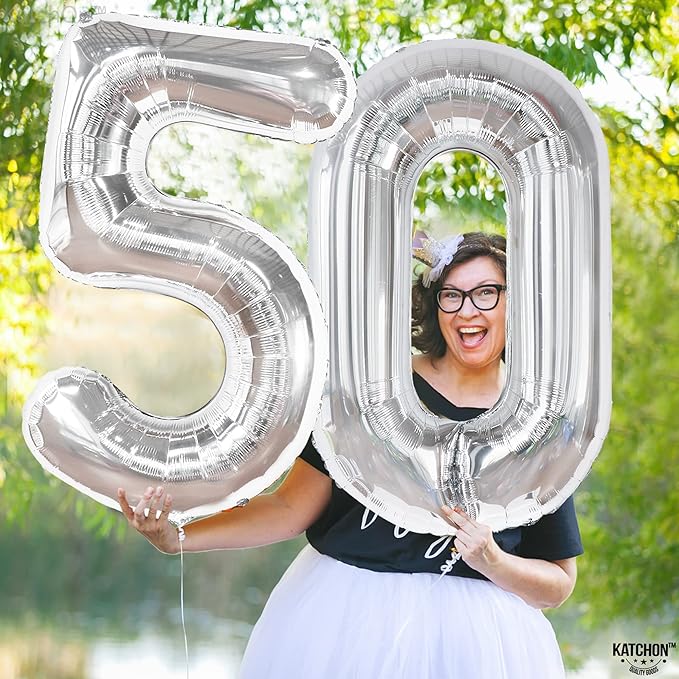Giant, 40 Inch Silver Number 0 Balloon - Mylar 0 Number Balloon | Silver 0 Balloon for Balloons Party Decorations | 0 Number Balloon for Birthday Party, Anniversary Decorations
