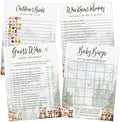 Printed Party Woodland Baby Shower Games for Boy – Set of 4 Games for 30 Guests, Forest Animal Theme, Includes Bingo, Mommy Trivia, Icon Storybook Phrases, and Guess Who Mommy or Daddy