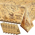 Irenare 6 Pieces Pirate Tablecloth for Party Decor - 54 x 108 Inches Pirate Treasure Map Tablecover Plastic Island Treasure Table Covers Navigation Supplies for Birthday Party Decoration