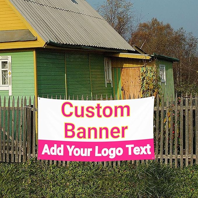 Custom Banners Personalized Banner Signs with Logo Text for Party Birthday Graduation Wedding Event Decoration 35×70 Inches