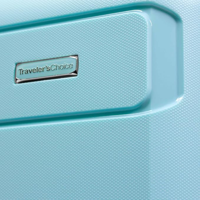 Traveler's Choice Pagosa Hardshell Expandable Luggage with Spinner Wheels, Baby Blue, 30-Inch Large