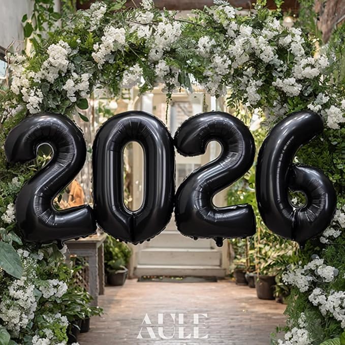 AULE 40 Inch Large 14 Balloon Numbers Black, Big Foil Number Balloons, Giant Helium Happy 14th Birthday Party Decorations for Boy and Girl, Huge Mylar Anniversary Party Supplies