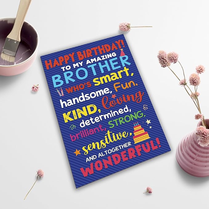 Funny Brother Birthday Card, Best Brother Greeting from Sisters or Brothers, Heartfelt Appreciative Birthday Card Gift for Him Men