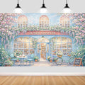 20X10ft A New Chapter Begins Backdrop Bridal Shower Blue Floral Book Shop Wedding Engagement Photography Background Bridal Shower Party Decoration Supplies Cake Table Photo Booth Studio Props