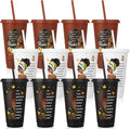 12 Pcs African American Cups with Lids and Straws, 24 oz Black Women Drinking Cups Black Owned Inspirational Gift for Women Lady