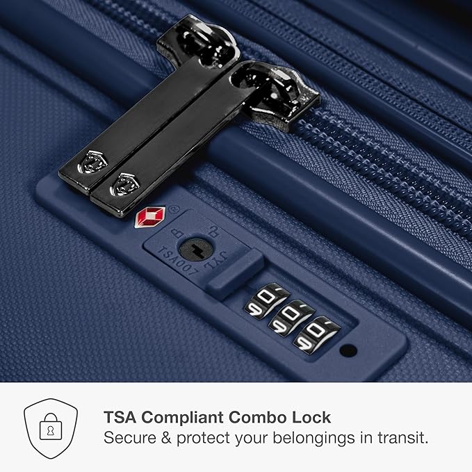 Traveler's Choice Pagosa Hardshell Expandable Luggage with Spinner Wheels, Navy, 30-Inch Large