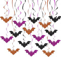BEISHIDA Halloween Hanging Swirls Decorations, 16PCS Hanging Bats with 3 Color Swirls, Theme Party Decor for Indoor Halloween & Birthday Parties