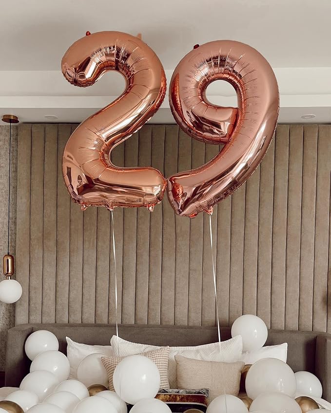Rose Gold Number 6 Balloon 40 Inch, 6th Birthday Party Decorations for Children, Giant 6 Foil Balloon for Party Supplies