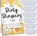 Roowest 51 Pcs Dirty Diaper Baby Shower Games Funny Wooden Sign with 50 Pcs Mini Diapers Cute Felt for Gender Reveal Party Baby Shower(Bee)