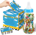 Glenmal 52 Pcs Baby Shower Games Gift Sets Large Baby Bottle for Shower Game Guess How Many Candies Decorations for Gender Reveal(Cartoon Style)