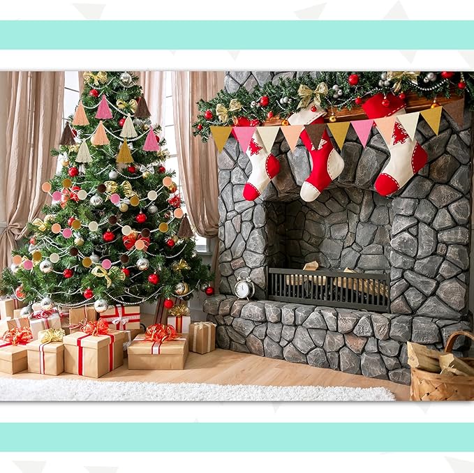 Irenare 9.8ft Pom Pom Garland Felt Rainbow Garland Graduation Party Decoration Colorful Pennant Tassel Banner Birthday Baby Shower Triangle Banner for Classroom School Mantel Fireplace(Boho Color)