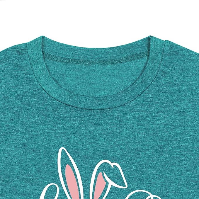 LAZYCHILD Women Easter Teacher Shirts: Funny Treat All with Kindness T-Shirt Bunny Rabbit Tee Tops
