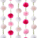 2 Pc White and Pink Hanging Flower Garland, 8.2 FT Pink Ombre Paper Flower Garland with Tissue Pom Pom Decorations, Pom Pom Garlands for Wedding Backdrop Bridal Shower Birthday Party