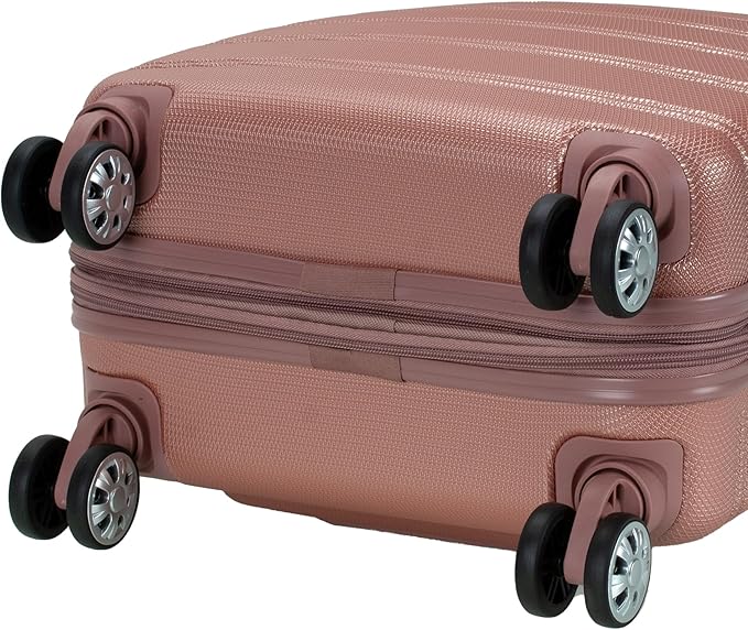 Rockland Melbourne Hardside Expandable Spinner Wheel Luggage, Carry-On 20", Rose Gold