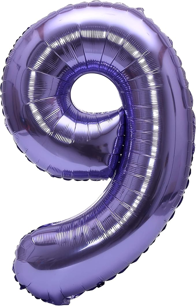 YPSelected 32 Inch Large Foil Helium Number Balloon Birthday Wedding Party 0-9 (Purple, 9)