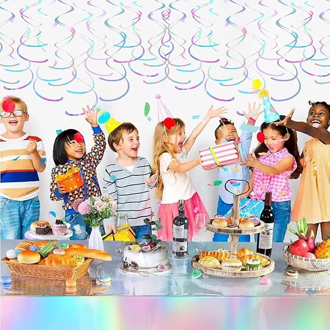Birthday Decorations Pearl Rainbow Balloon Arch Garland Kit Iridescent Disco Party Pastel Tablecloth Supply Fringe Sparkle Backdrop Decor
