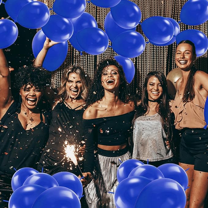 Link Balloons 6 Inch - 100 Pcs Quick Link Balloon Latex Linking Balloons Connected Linkable Balloon Birthday Wedding Party Decorations(Royal Blue)