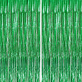 2 Pack Foil Fringe Backdrop - Green Shiny Tinsel Curtains for Party Decoration/Photo Booth Props - 3.3x6.6 FT Metallic Foil Backdrop for Birthday, Wedding, Graduation, Christmas.