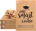Whaline 100 Pack Graduation Candy Cookie Gift Bags One Smart Cookie Self-Adhesive Buffet Treat Bag Congrats Grad Kraft Paper Treat Gift Bags for Graduation Party Decoration Supplies