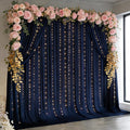 20x10FT Navy Blue Backdrop Curtains with Lights for Parties,Wrinkle Free Wedding Photo Backdrop Curtains for Baby Shower Birthday Ceremony Reception Home Party Decorations-5ft x 10ft,4 Panels