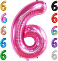 KatchOn, Giant Hot Pink Number 6 Balloon - 40 Inch | 6th Birthday Decorations for Girls | Pink Birthday Decor | 6 Balloon Number for Happy Anniversary Decorations