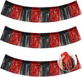 BEISHIDA 3 Packs Metallic Foil Fringe Garland Red Black Wall Hanging Tinsel Fringe Banners for Car Floats Bridal Shower Wedding Birthday Easter Graduation Holiday Party Decoration(30 Feet)