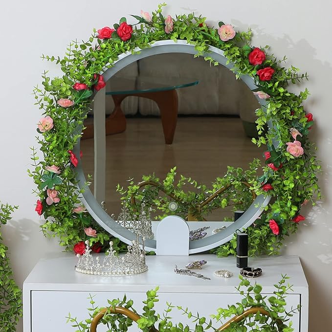 Dolicer 3 Packs Eucalyptus Garland, 18FT Faux Eucalyptus Greenery Garland, Artificial Eucalyptus Leaves Vine, Fake Hanging Eucalyptus Garlands Wedding Backdrop Arch Wall Table Party Decor (Green)