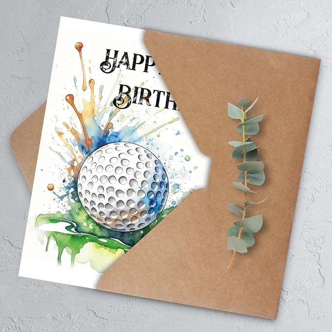 Funny Golf Birthday Card for Men Women, Happy Birthday Gift for Golfer, Golf Birthday Card Gifts for Dad Husband Boyfriend Brother Friend
