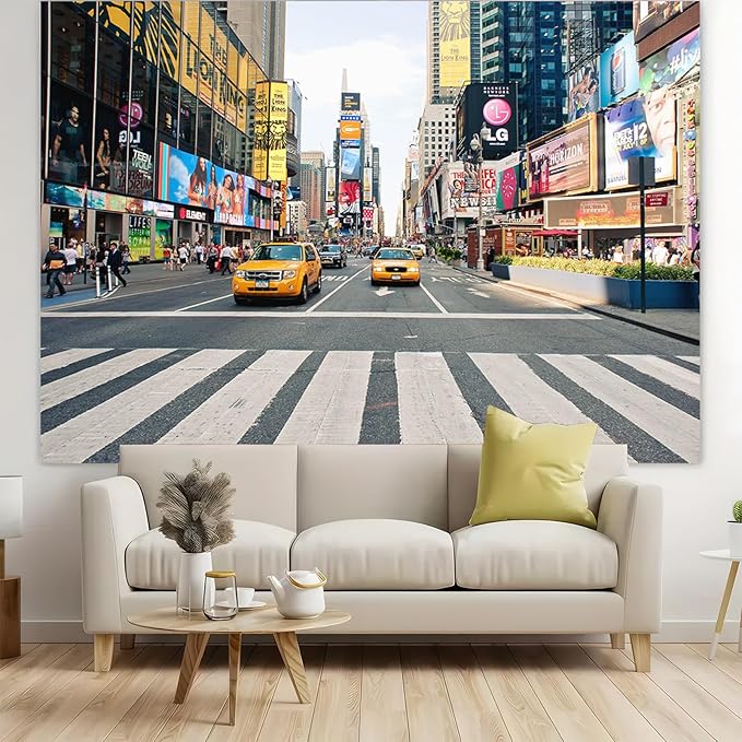 8x6FT NYC Taxi Fashion Street Party Photography Background Time Square Buildings New York Photo Backdrops Adult Portrait Studio Booth Props Banner